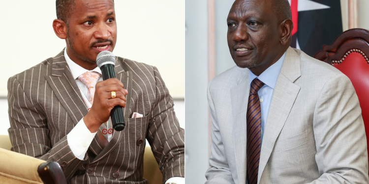 A photo collage of President William Ruto and Embakasi East MP Babu Owino. PHOTO/ Courtesy.