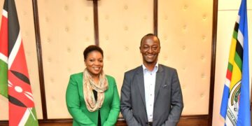 Health CS Susan Kihika and KMA President Simon Kigondu. PHOTO/ Health CS