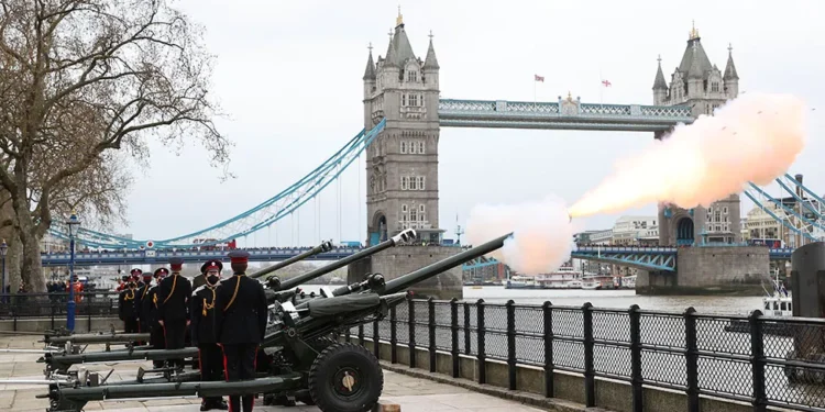 Gun Salute in London during a past UK Royals funeral event. PHOTO/ Courtesy