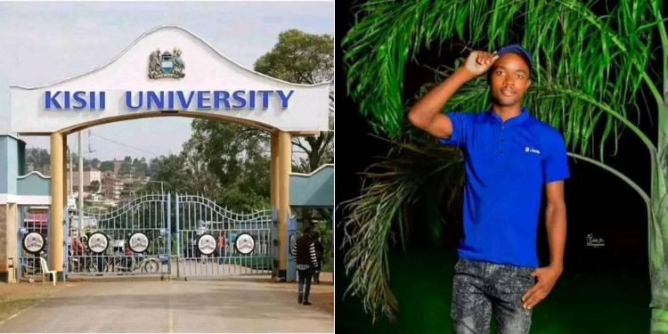 A collage of Kisii University gate and the late Comrade. PHOTO/ Courtesy