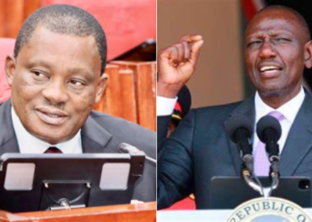 A collage of Attorney General Justin Muturi and President William Ruto. PHOTO/ AG& PCS