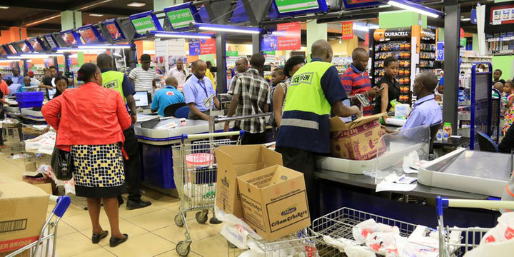 Kenyans shopping inside a supermarket. PHOTO/ Jeff Angote