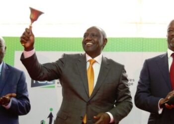 President William Ruto rings NSE trading bell. PHOTO/Courtesy.