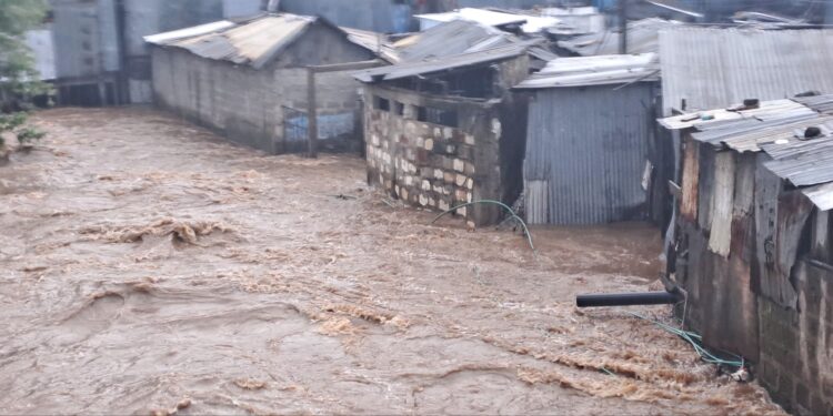 A flooded slum in Nairobi City. Photo/Courtesy