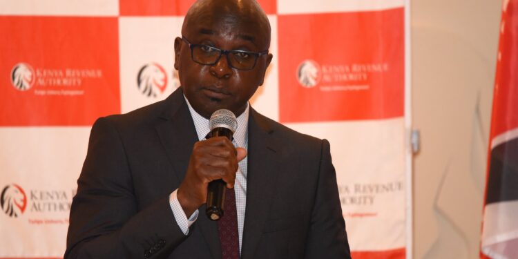KRA Commissioner General Humphrey Wattanga speaks during a past function. PHOTO/Courtesy