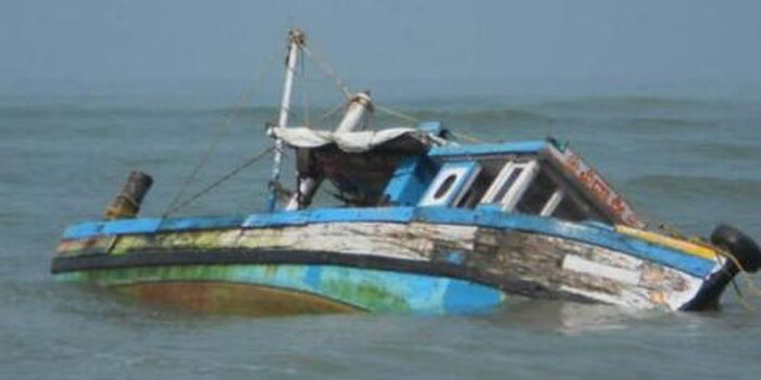 A past boat Capsizes in Indian Ocean. PHOTO/ NTV