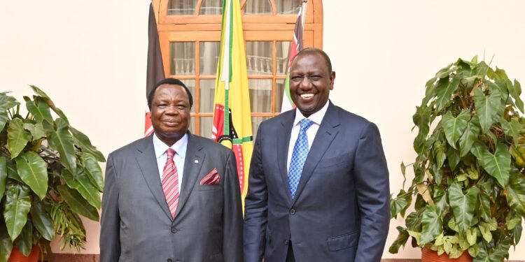 COTU Secretary General Francis Atwoli with President William Ruto. PHOTO/ PCS