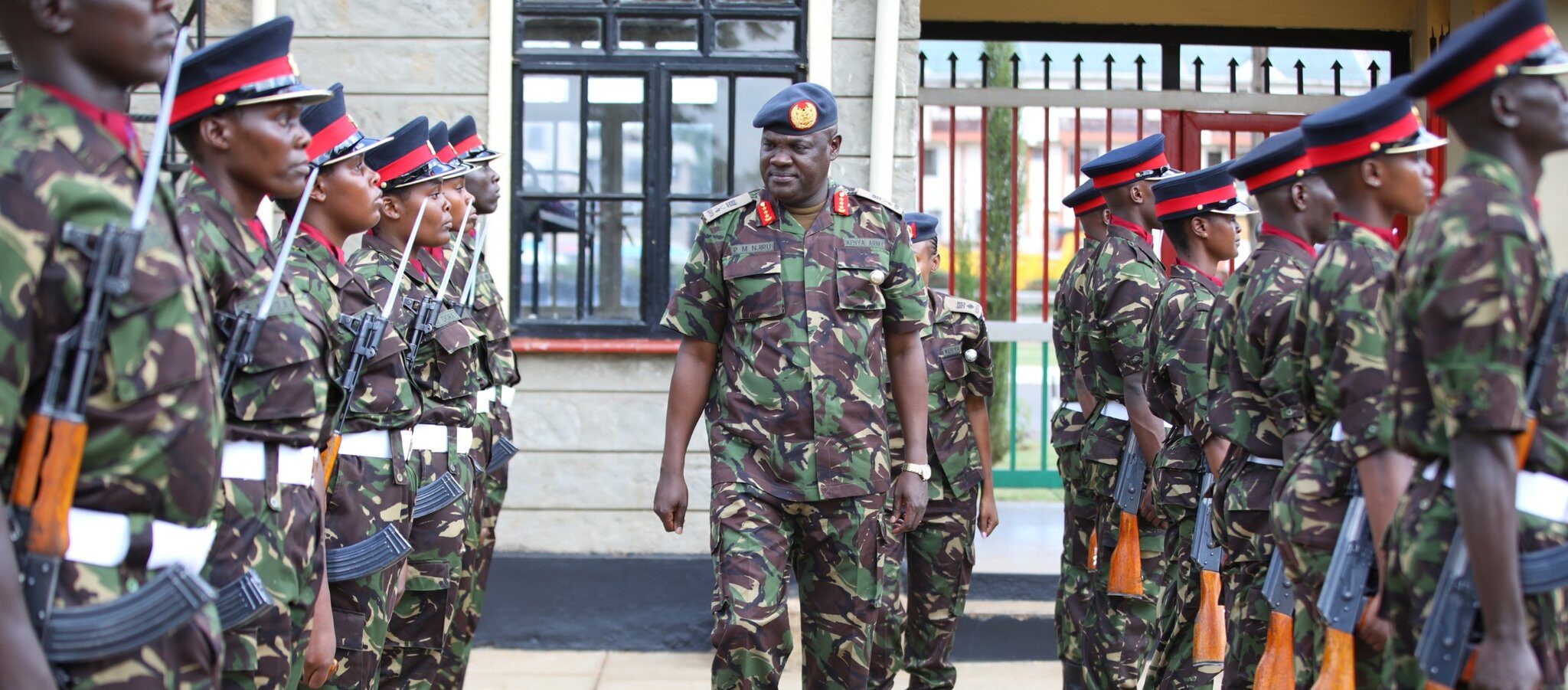 Commander Kenya Army Lieutenant General Peter Njiru inspects a guard of honour. photo/KDF