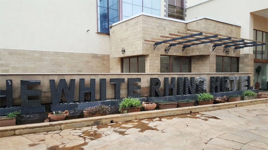 The White Rhino Hotel in Nyeri County. 