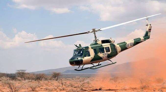 A photo of the KDF chopper which killed CDF Francis Ogolla. PHOTO/Courtesy.