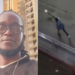 A photo collage of Rex Masai and the police officer who allegedly shot Rex Masai.