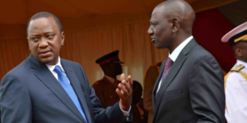 President William Ruto and his predecessor Uhuru Kenyatta. PHOTO/Courtesy.