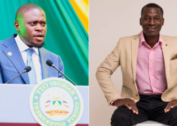 A collage of Governor Johnson Sakaja and blogger Cyprian Nyakundi. PHOTO