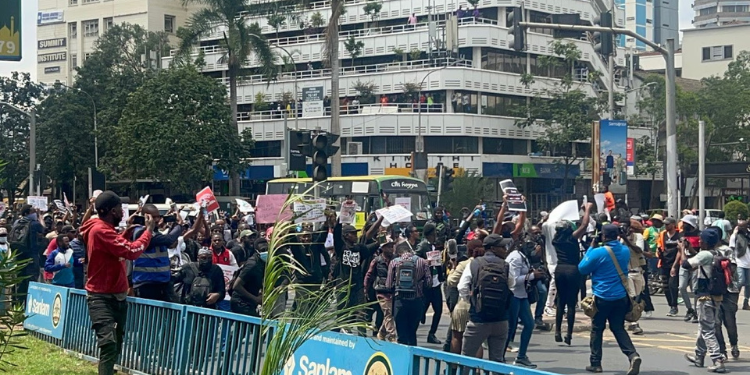 Babu Owino- Demonstrations in Nairobi CBD. Photo/Courtesy 