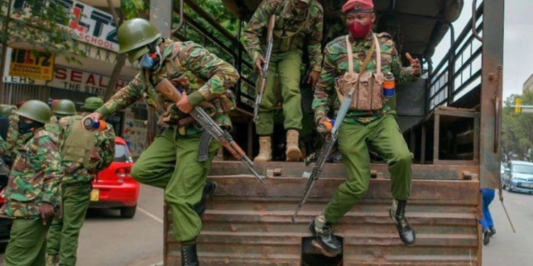 Anti-riot police deployed in the Nairobi CBD. Photo/Courtesy