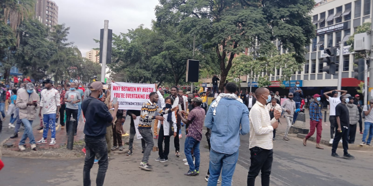 Streets of Nairobi filled with protestors who are against Finance Bill 2024. Photo/TKT