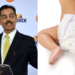 A side-to-side photo of Vimal Shah, CEO of Bidco Africa (left) and baby in diaper (right). Photo/Courtesy