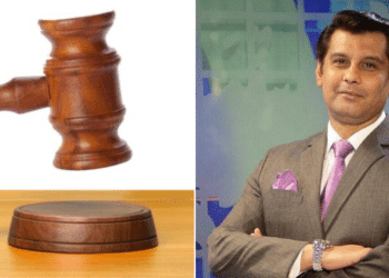 Side to side photo of a judge's gavel and the late Pakistani journalist Arshad Sharif. PHOTO/Courtesy.