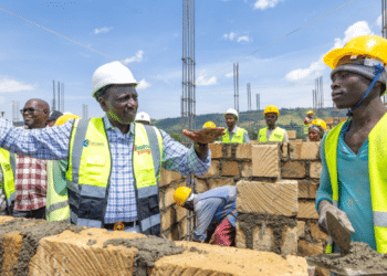 President William Ruto at a construction site. Photo/Statehouse (X)