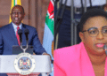 A side to side photo of President William Ruto and former Genger CS aISHA jUMWA. pHOTO/ cOURTESY