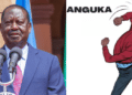 A side to side photo of ODM party Leader Raila Odinga and Anguka Nayo graphic. PHOTO/ Courtesy