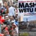Collage of Activist Boniface Mwangi & The "Mashujaa Wetu" Parliament March Poster. PHOTO/Courtesy