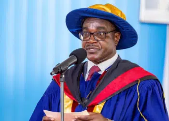 Education CS Julius Ogamba during the inaugural graduation ceremony of the Ol’Lessos National Polytechnic in Nandi County on January 30, 2025. PHOTO/MoE. Ogamba. universities. University Entry Grade. KNEC. Diploma. mAASAI