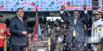 President Ruto Inauguration Ceremony alongside Former President Uhuru Kenyatta PHOTO/NBC