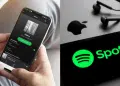 A collage featuring someone playing music in Spotify and Spotify logo PHOTO/PcMag